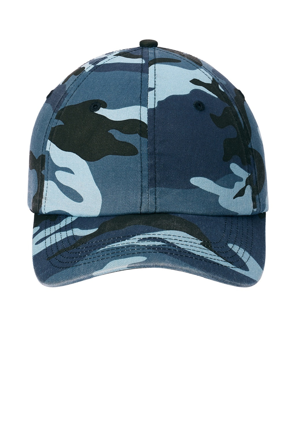 Port Authority Hats C851 Mens Camouflage Hat Navy Blue Camo Flat Front