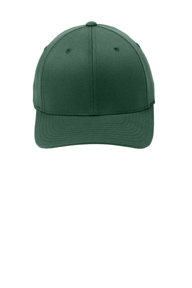 Port Authority Hats C865 Mens Stretch Fit Hat Forest Green Flat Front