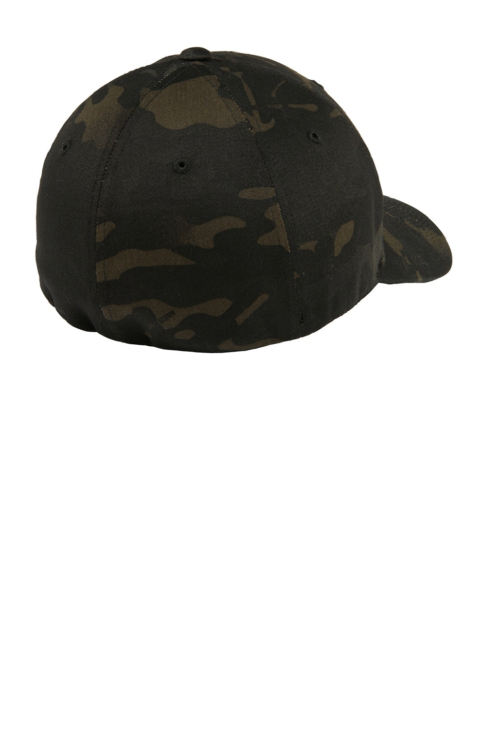 Port Authority Hats C865 Mens Stretch Fit Hat Multicam Black Flat Back