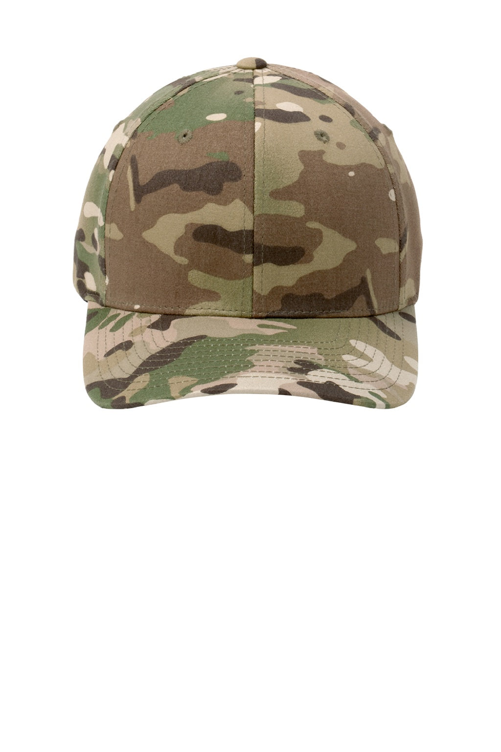 Port Authority Hats C865 Mens Stretch Fit Hat Multicam Flat Front