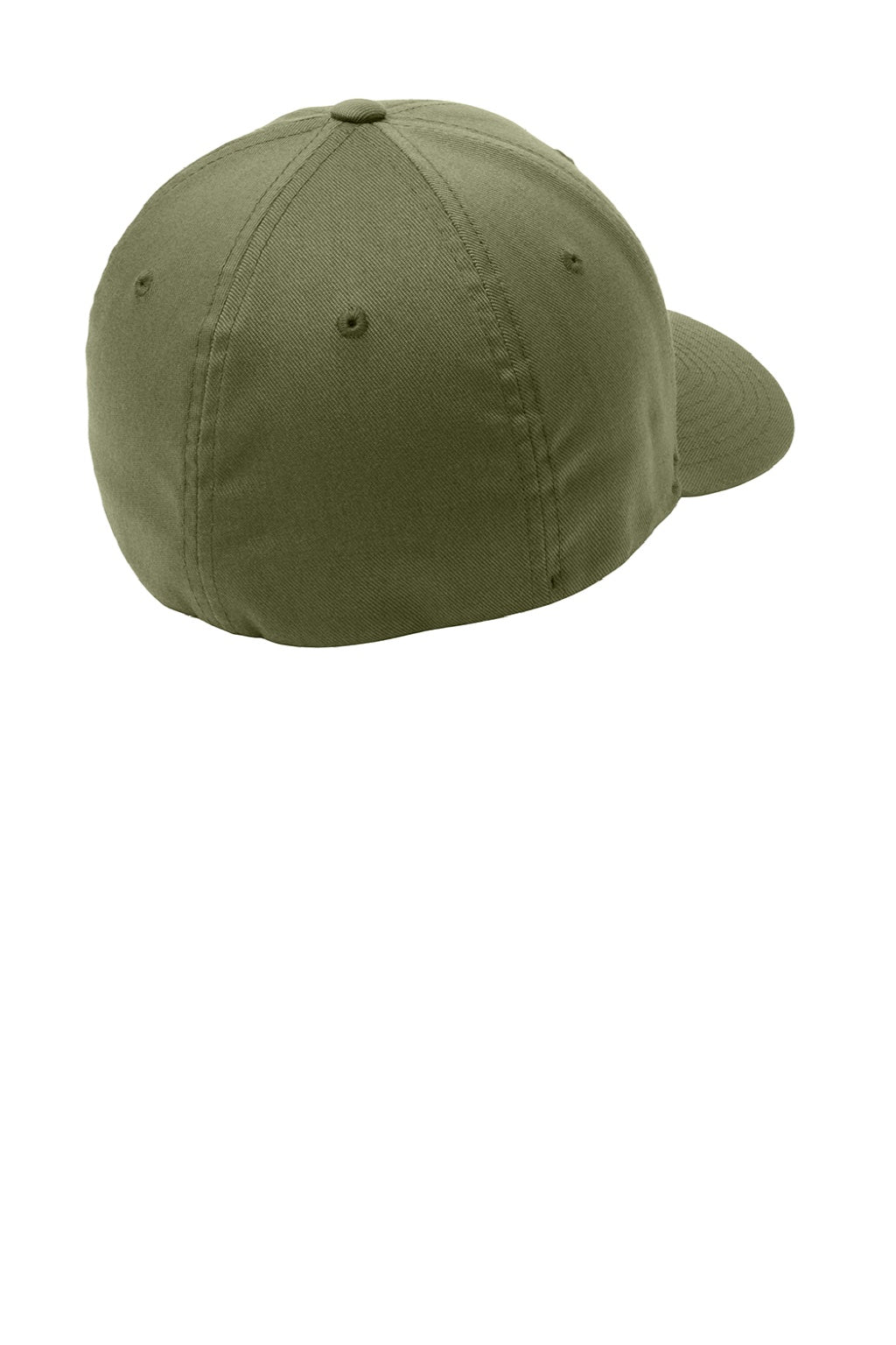 Port Authority Hats C865 Mens Stretch Fit Hat Olive Drab Green Flat Back