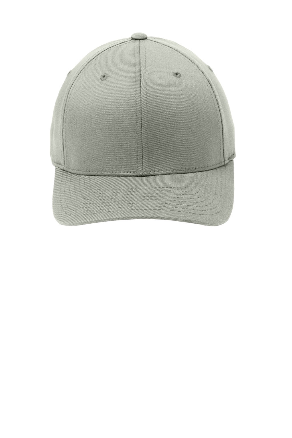 Port Authority Hats C865 Mens Stretch Fit Hat Silver Grey Flat Front