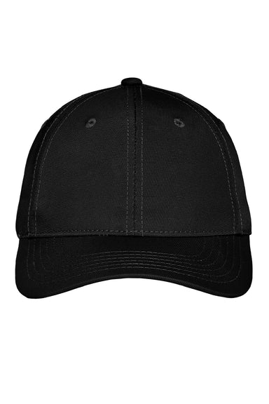 Port Authority Hats C868 Mens Moisture Wicking Adjustable Hat Black Flat Front