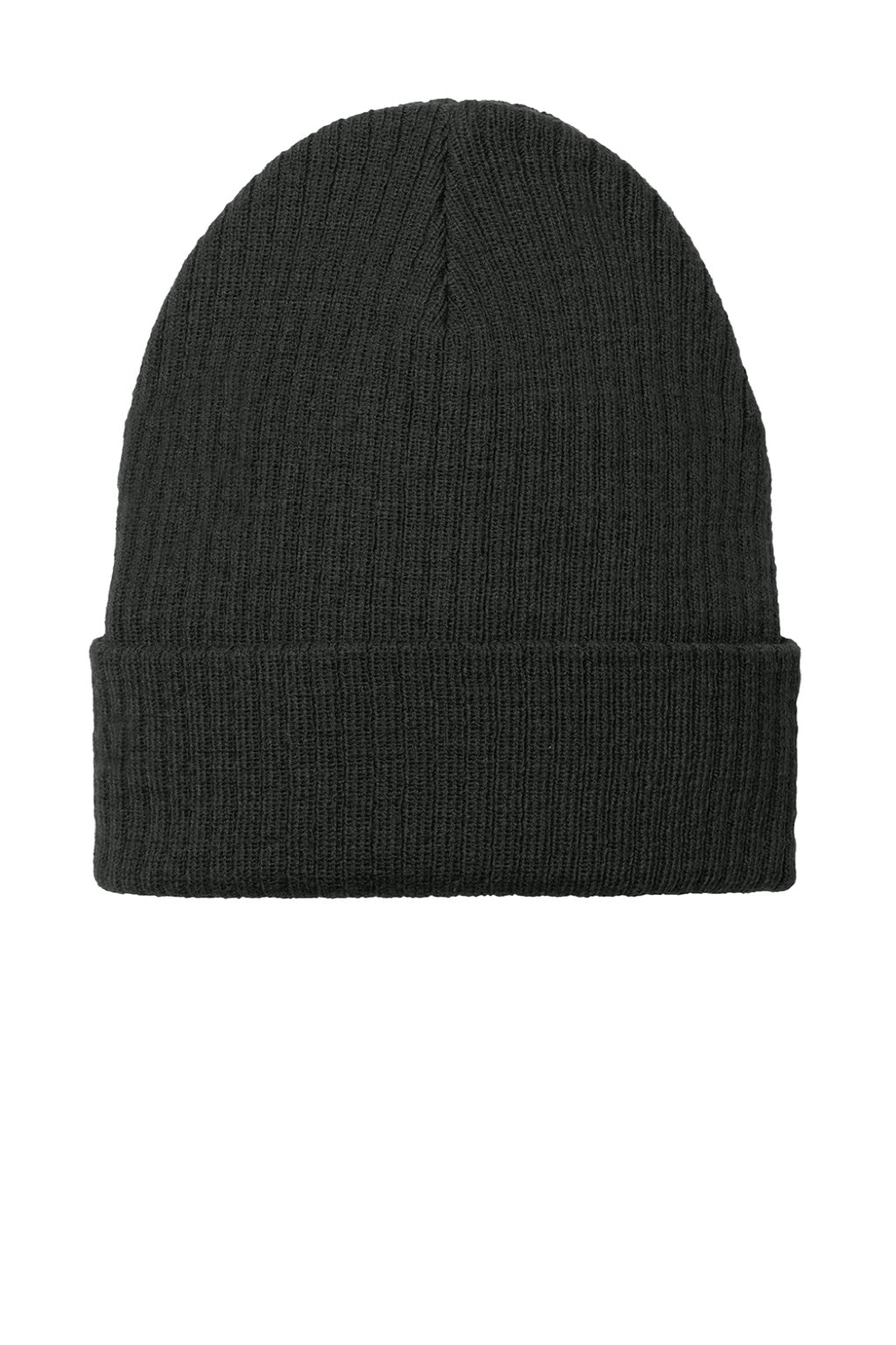 Port Authority Hats C880 Unisex C-Free Recycled Beanie Deep Black Flat Front