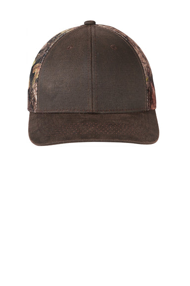 Port Authority Hats C891 Mens Pigment Print Camouflage Mesh Back Adjustable Hat Mossy Oak Break Up Country/Brown Flat Front