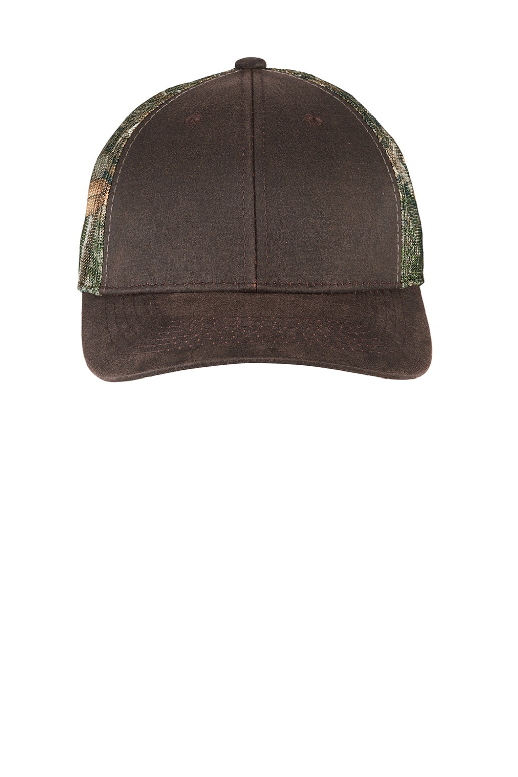 Port Authority Hats C891 Mens Pigment Print Camouflage Mesh Back Adjustable Hat Realtree Edge Camo/Brown Flat Front