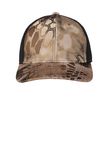 Port Authority Hats C892 Mens Performance Moisture Wicking Camouflage Mesh Back Snapback Hat Kryptek Highlander/Black Flat Front