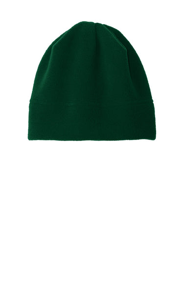 Port Authority Hats C900 Unisex R-Tek Pill Resistant Stretch Fleece Beanie Dark Green Flat Front