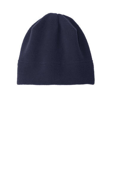 Port Authority Hats C900 Unisex R-Tek Pill Resistant Stretch Fleece Beanie Navy Blue Flat Front
