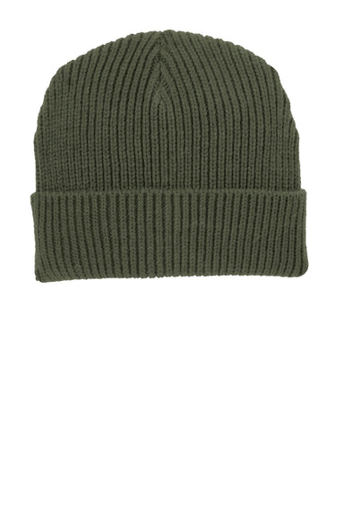 Port Authority Hats C908 Unisex Watch Beanie Army Green Flat Front