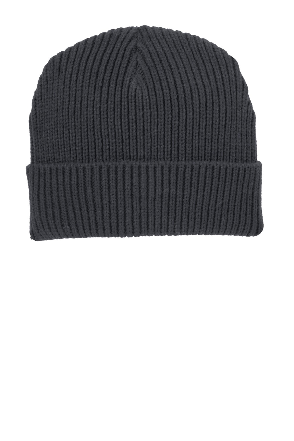 Port Authority Hats C908 Unisex Watch Beanie Graphite Grey Flat Front