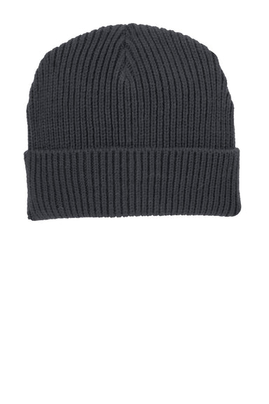 Port Authority Hats C908 Unisex Watch Beanie Graphite Grey Flat Front