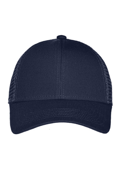 Port Authority Hats C911 Mens Adjustable Mesh Back Adjustable Hat True Navy Blue Flat Front