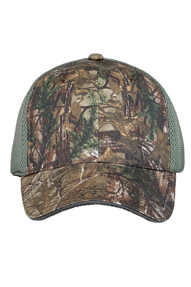 Port Authority Hats C912 Mens Camouflage Mesh Back Hat Realtree Xtra/Green Flat Front
