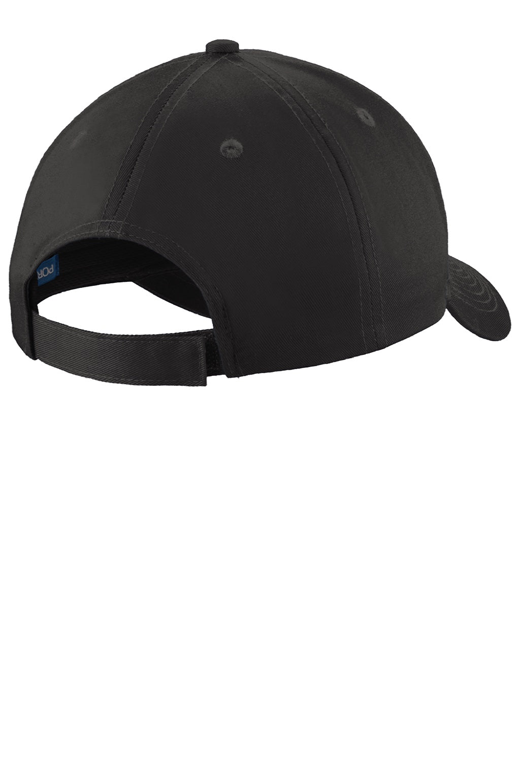 Port Authority Hats C913 Mens Moisture Wicking Adjustable Hat Black Flat Back