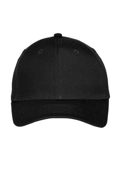 Port Authority Hats C913 Mens Moisture Wicking Adjustable Hat Black Flat Front