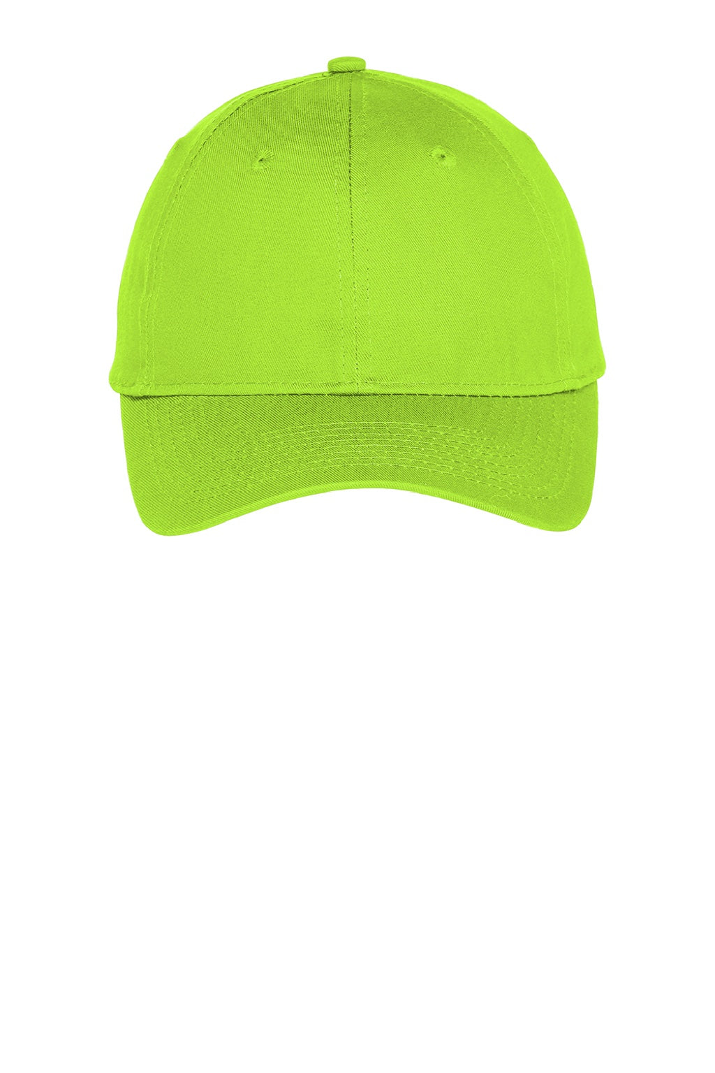 Port & Company Hats C914 Mens Twill Adjustable Hat Lime Green Flat Front