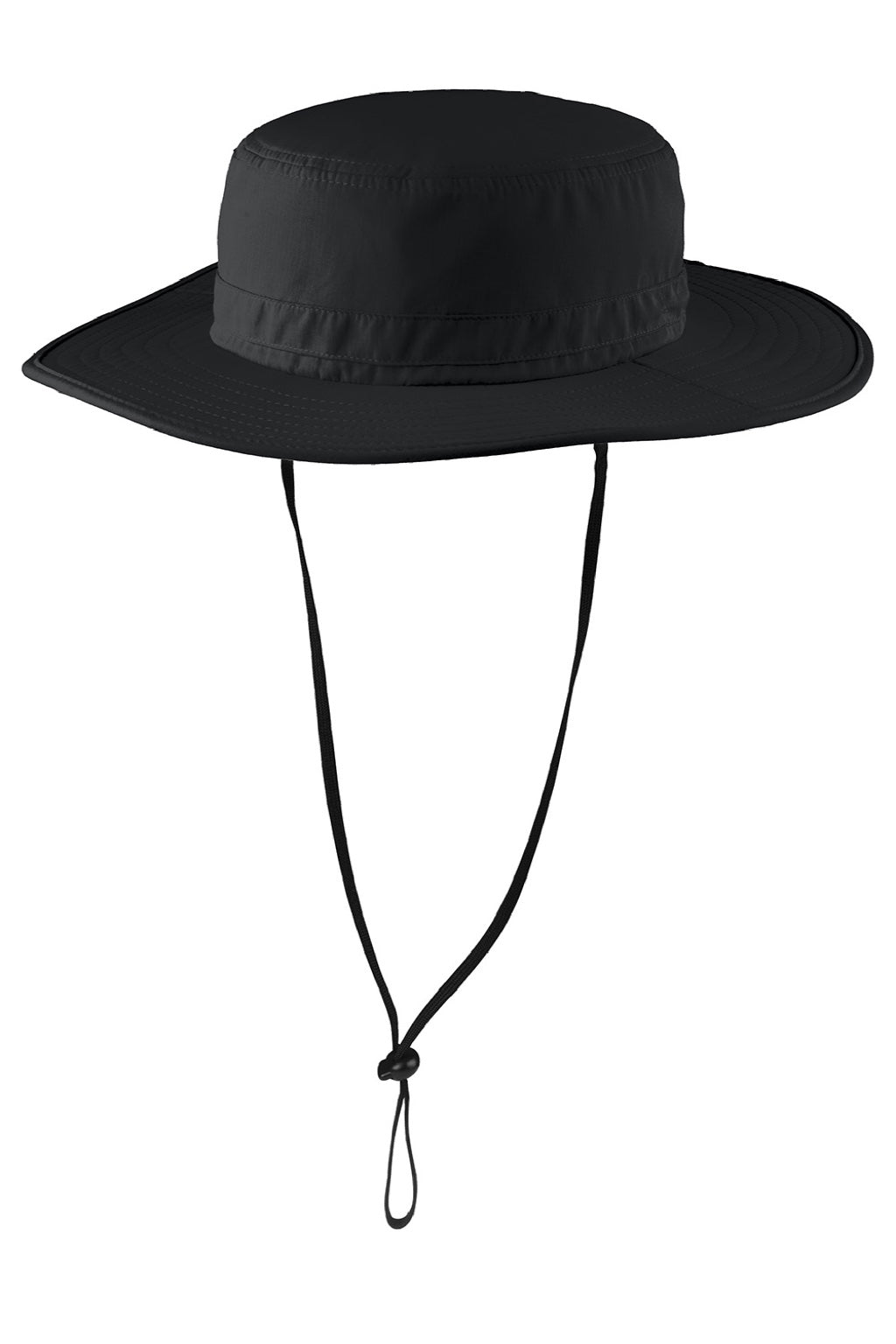 Port Authority Hats C920 Mens Moisture Wicking Wide Brim Hat Black Flat Front