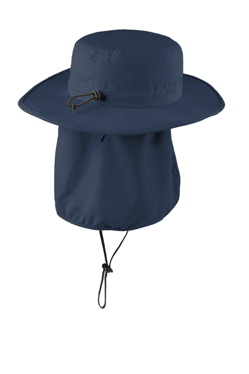 Port Authority Hats C920 Mens Moisture Wicking Wide Brim Hat Dress Navy Blue Flat Back