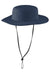 Port Authority Hats C920 Mens Moisture Wicking Wide Brim Hat Dress Navy Blue Flat Front