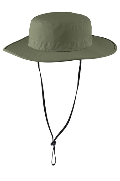 Port Authority Hats C920 Mens Moisture Wicking Wide Brim Hat Olive Leaf Green Flat Front