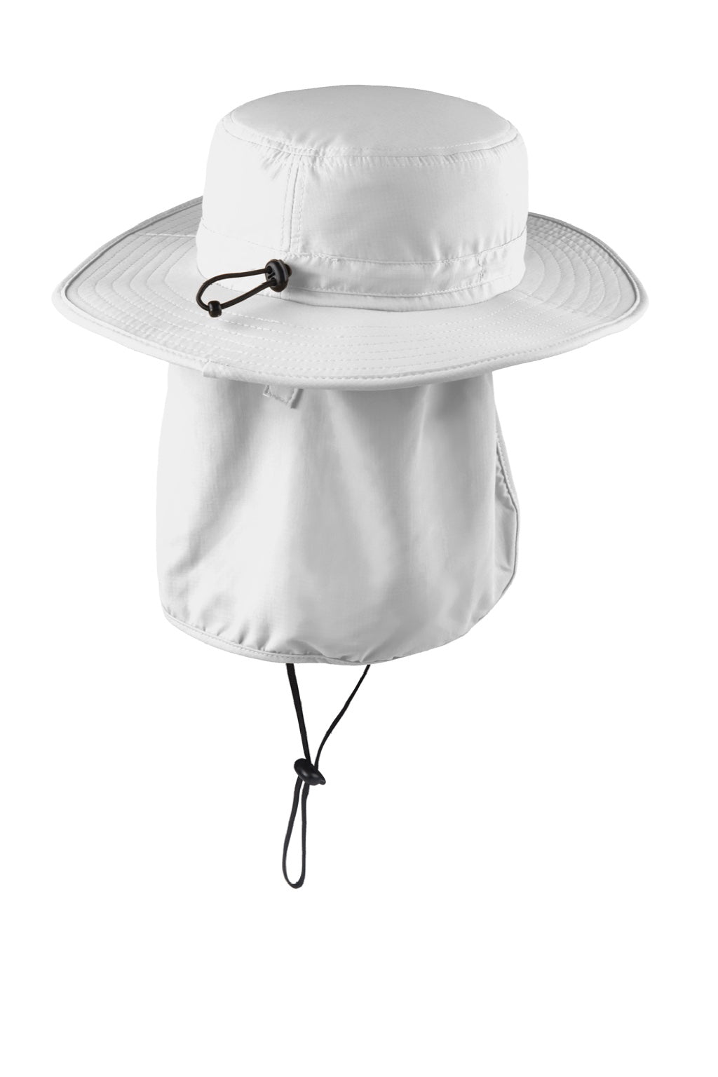 Port Authority Hats C920 Mens Moisture Wicking Wide Brim Hat White Flat Back