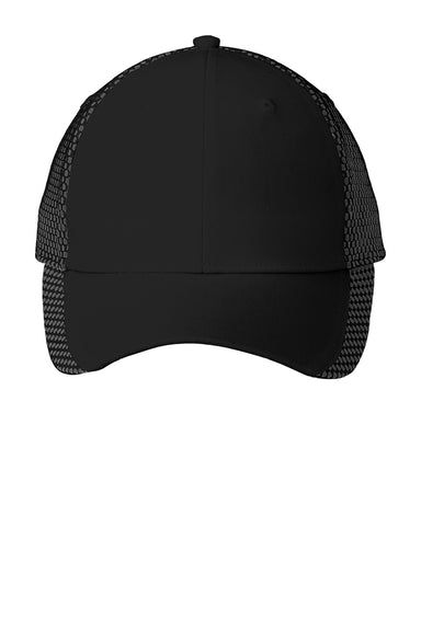 Port Authority Hats C923 Mens Adjustable Hat Black/White Flat Front