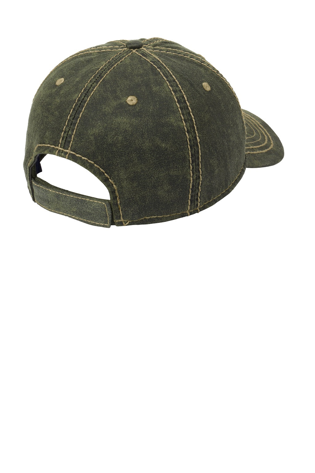 Port Authority Hats C924 Mens Adjustable Hat Olive Green Flat Back