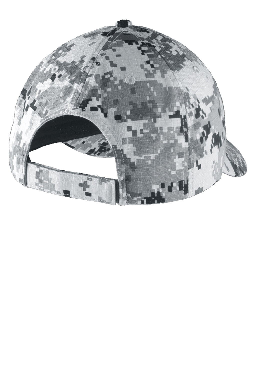 Port Authority Hats C925 Mens Digital Ripstop Camouflage Hat Grey Camo Flat Back