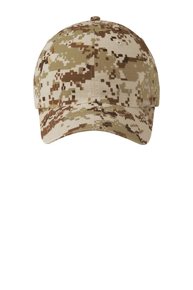 Port Authority Hats C925 Mens Digital Ripstop Camouflage Hat Sand Camo Flat Front