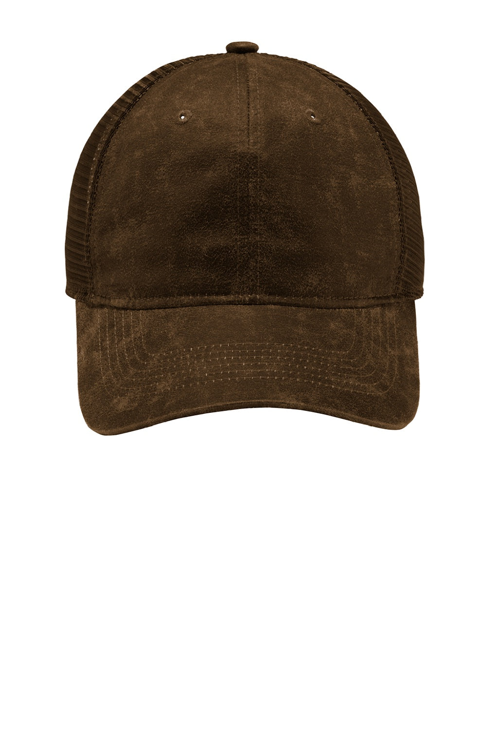 Port Authority Hats C927 Mens Pigment Print Mesh Back Adjustable Hat Brown Flat Front