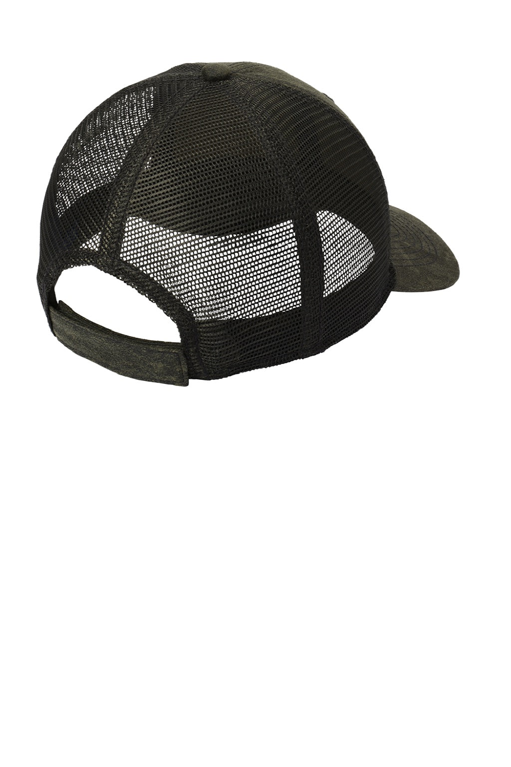 Port Authority Hats C927 Mens Pigment Print Mesh Back Adjustable Hat Olive Green Flat Back