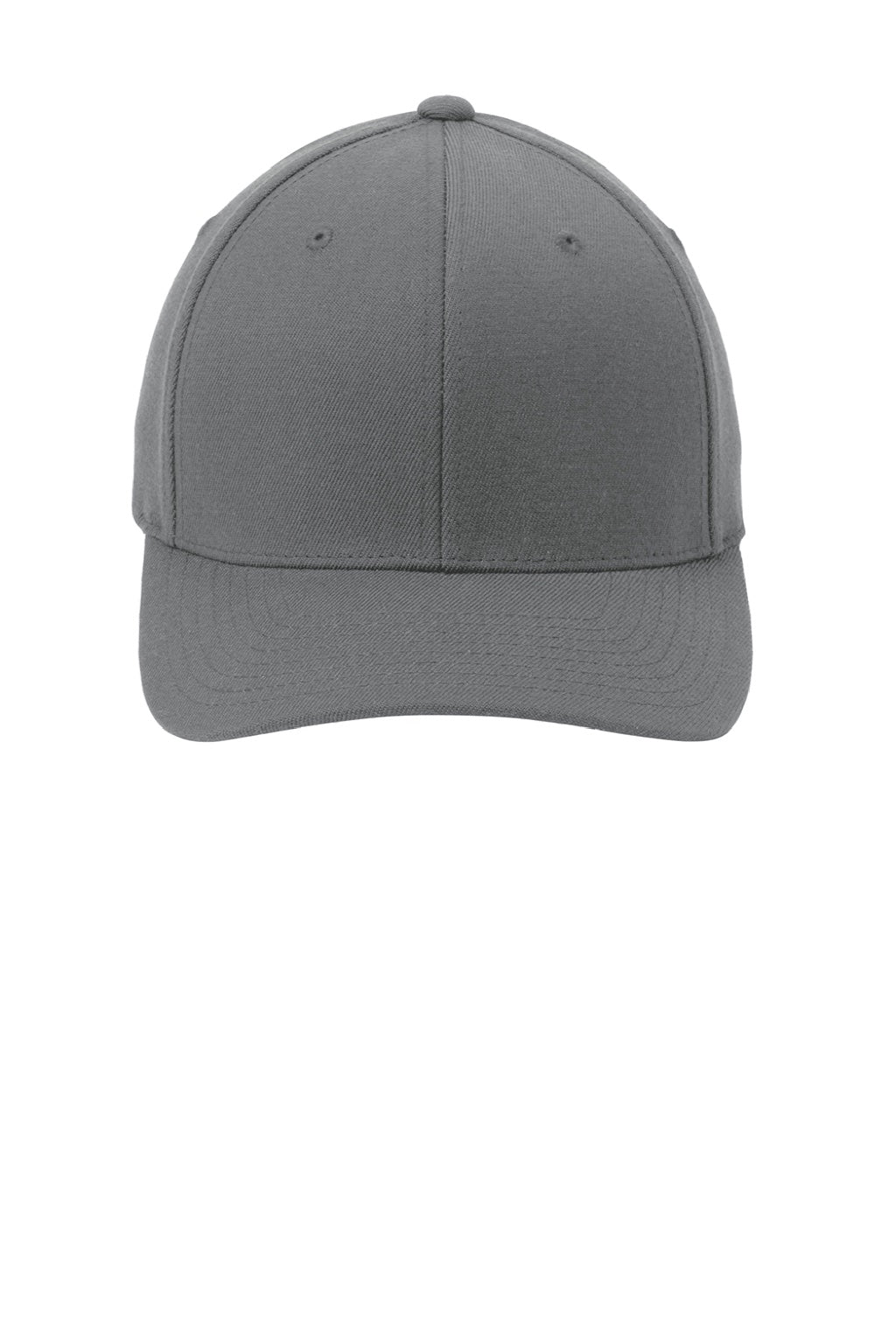 Port Authority Hats C928 Mens Wool Blend Flexfit Hat Grey Flat Front