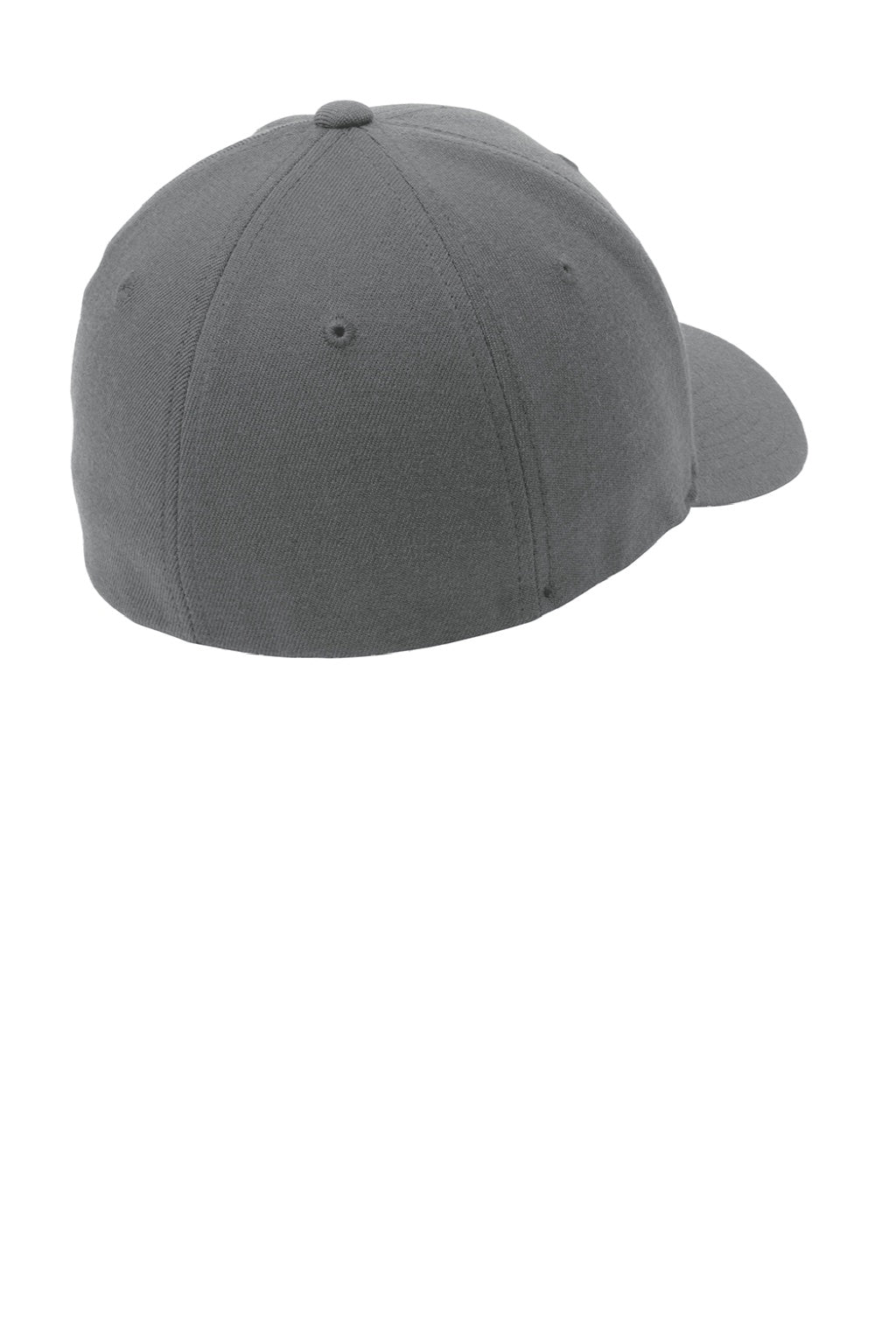 Port Authority Hats C928 Mens Wool Blend Flexfit Hat Grey Flat Back