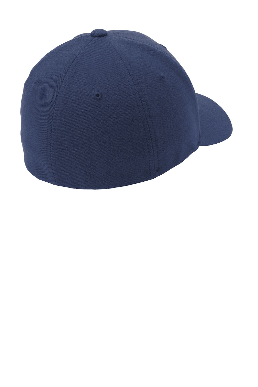 Port Authority Hats C928 Mens Wool Blend Flexfit Hat Navy Blue Flat Back