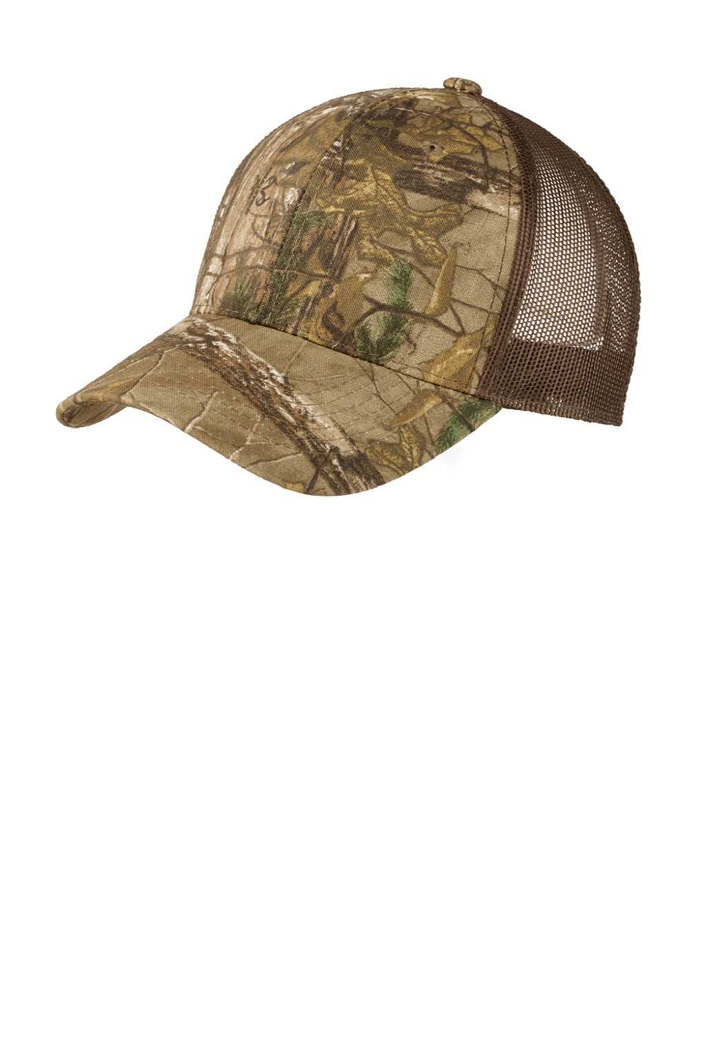 Port Authority Hats C930 Mens Camouflage Mesh Back Adjustable Hat Realtree Xtra/Brown Flat Front