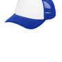 Port Authority Hats Mens Twill Foam Adjustable Trucker Hat - Ivory/Royal Blue