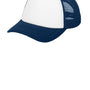 Port Authority Hats Mens Twill Foam Adjustable Trucker Hat - Ivory/Navy Blue