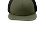 Port Authority Hats Mens Foam Outdoor Flexfit Adjustable Hat - Army Green/Black