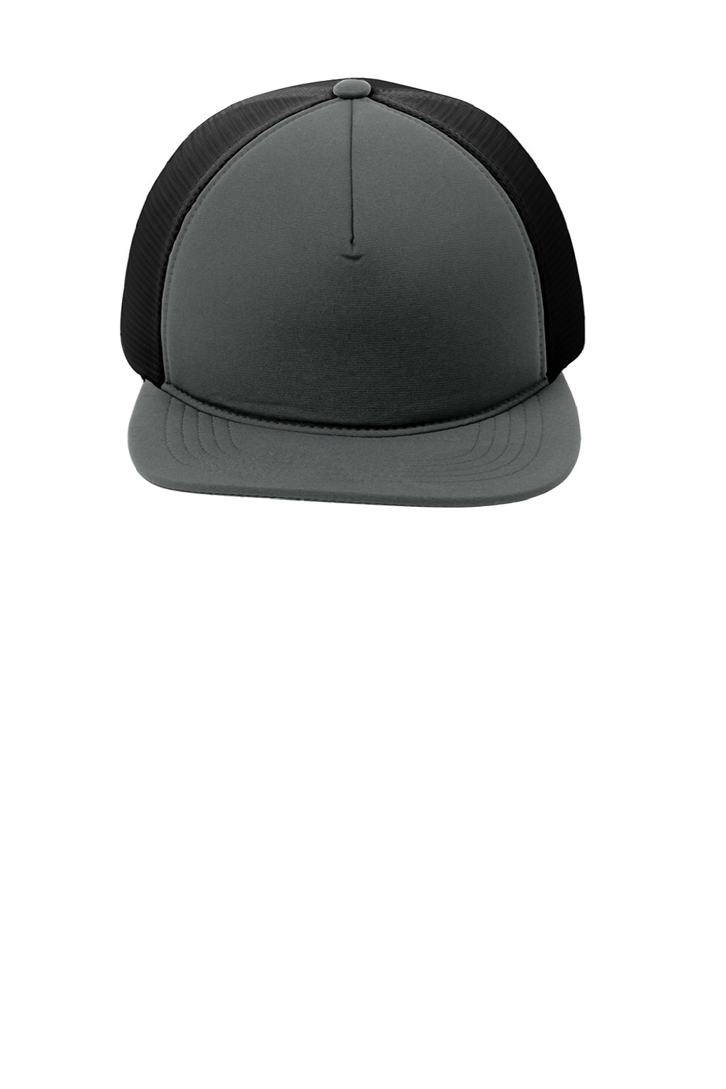 Port Authority Hats C937 Mens Foam Outdoor Flexfit Adjustable Hat Graphite Grey/Black Flat Front