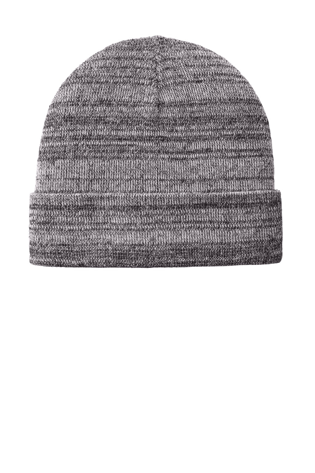 Port Authority Hats C939 Unisex Knit Cuff Beanie Heather Grey Flat Front