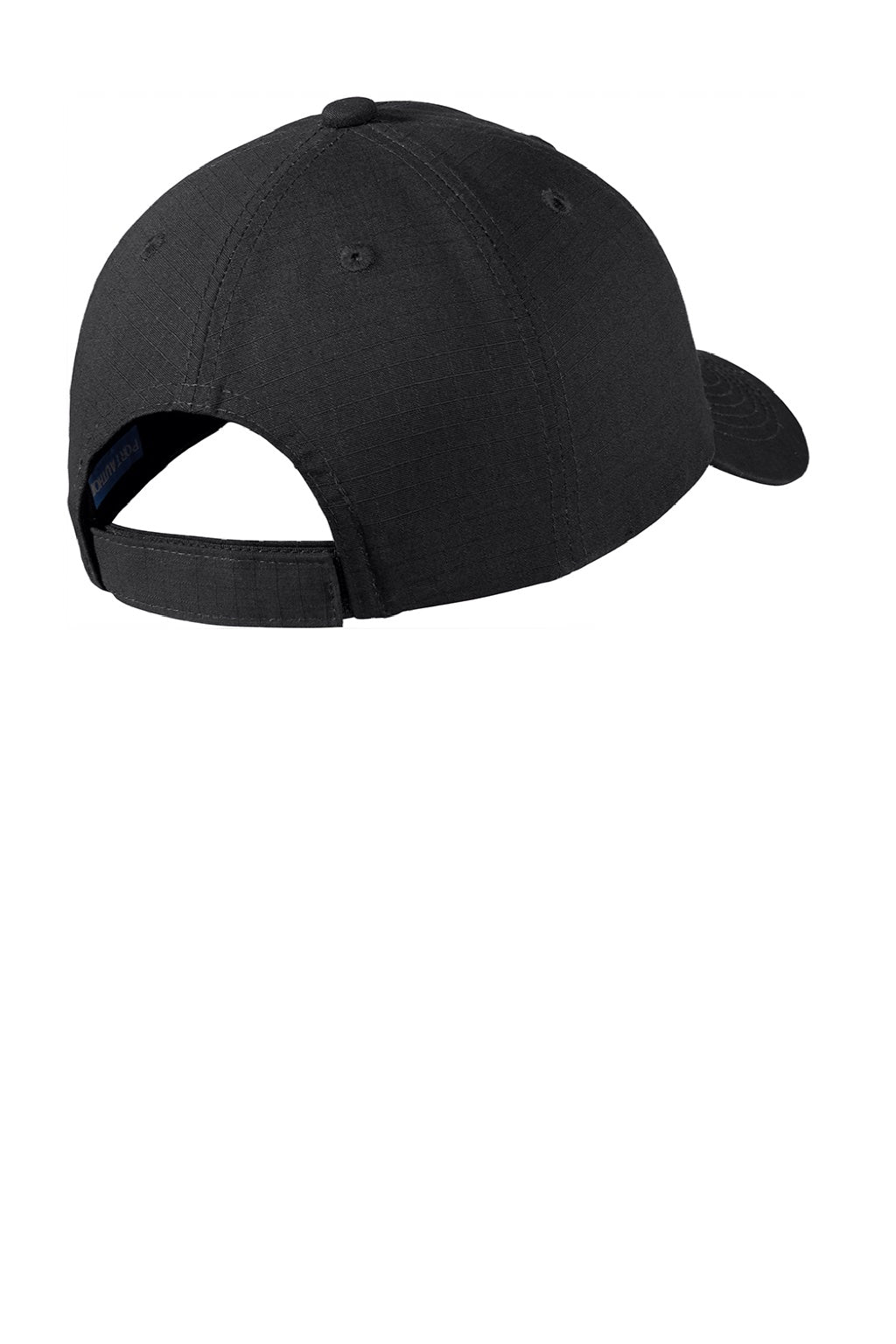 Port Authority Hats C940 Mens Ripstop Adjustable Hat Black Flat Back