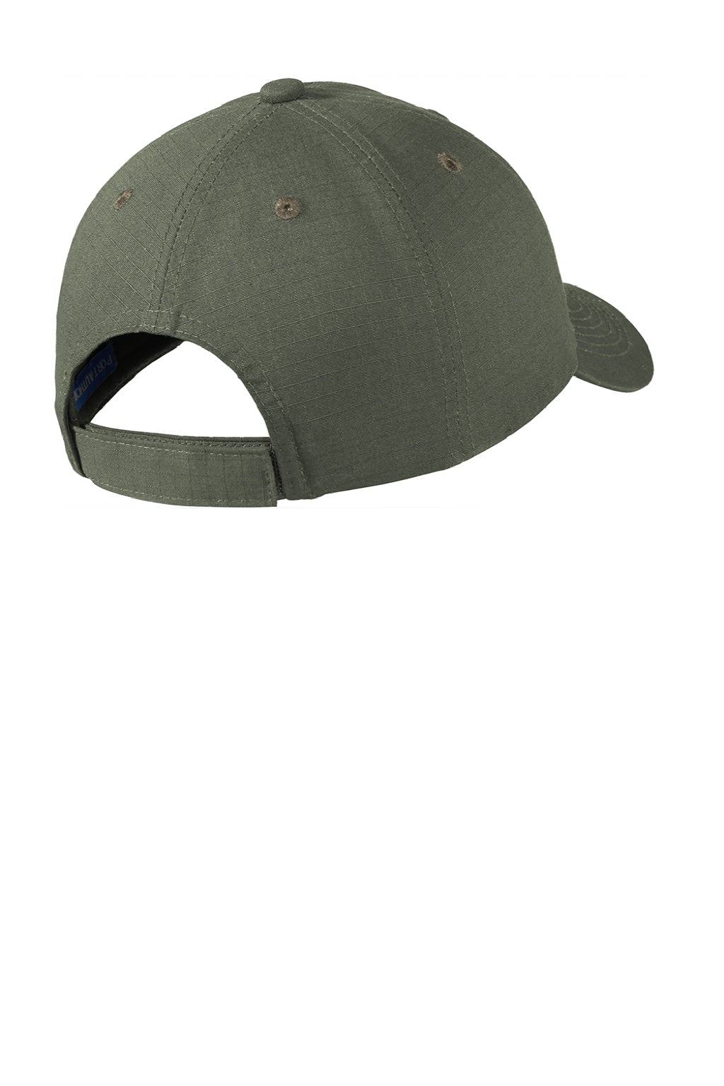 Port Authority Hats C940 Mens Ripstop Adjustable Hat Olive Drab Green Flat Back