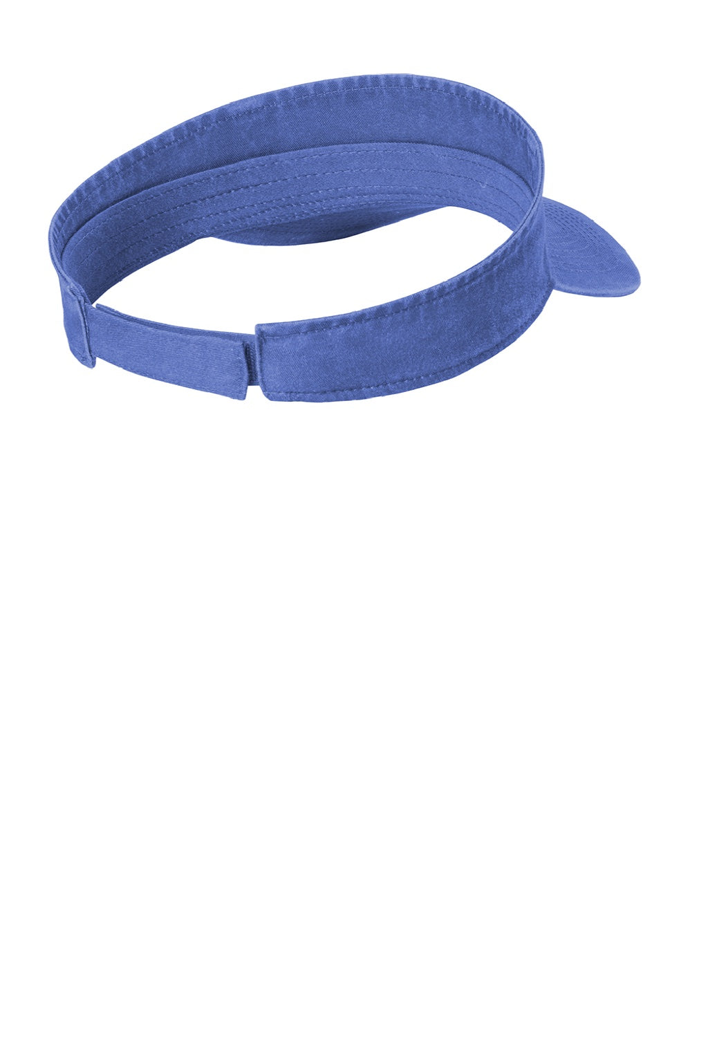 Port Authority Hats C944 Mens Beach Wash Adjustable Visor Blue Moon Flat Back