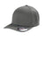 Port Authority Hats C946 Mens Melange UniPanel Flexfit Hat Dark Grey Flat Front