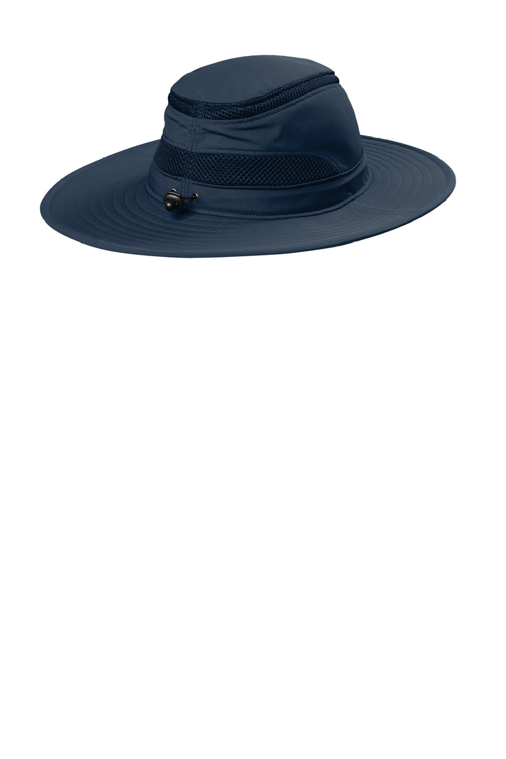 Port Authority Hats C947 Mens Moisture Wicking Ventilated Wide Brim Hat Dress Navy Blue Flat Back