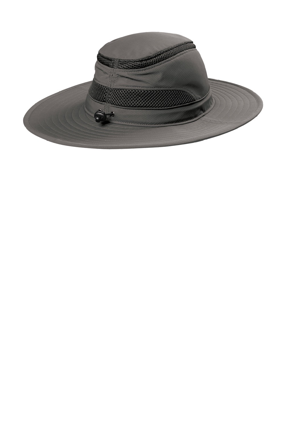 Port Authority Hats C947 Mens Moisture Wicking Ventilated Wide Brim Hat Sterling Grey Flat Back