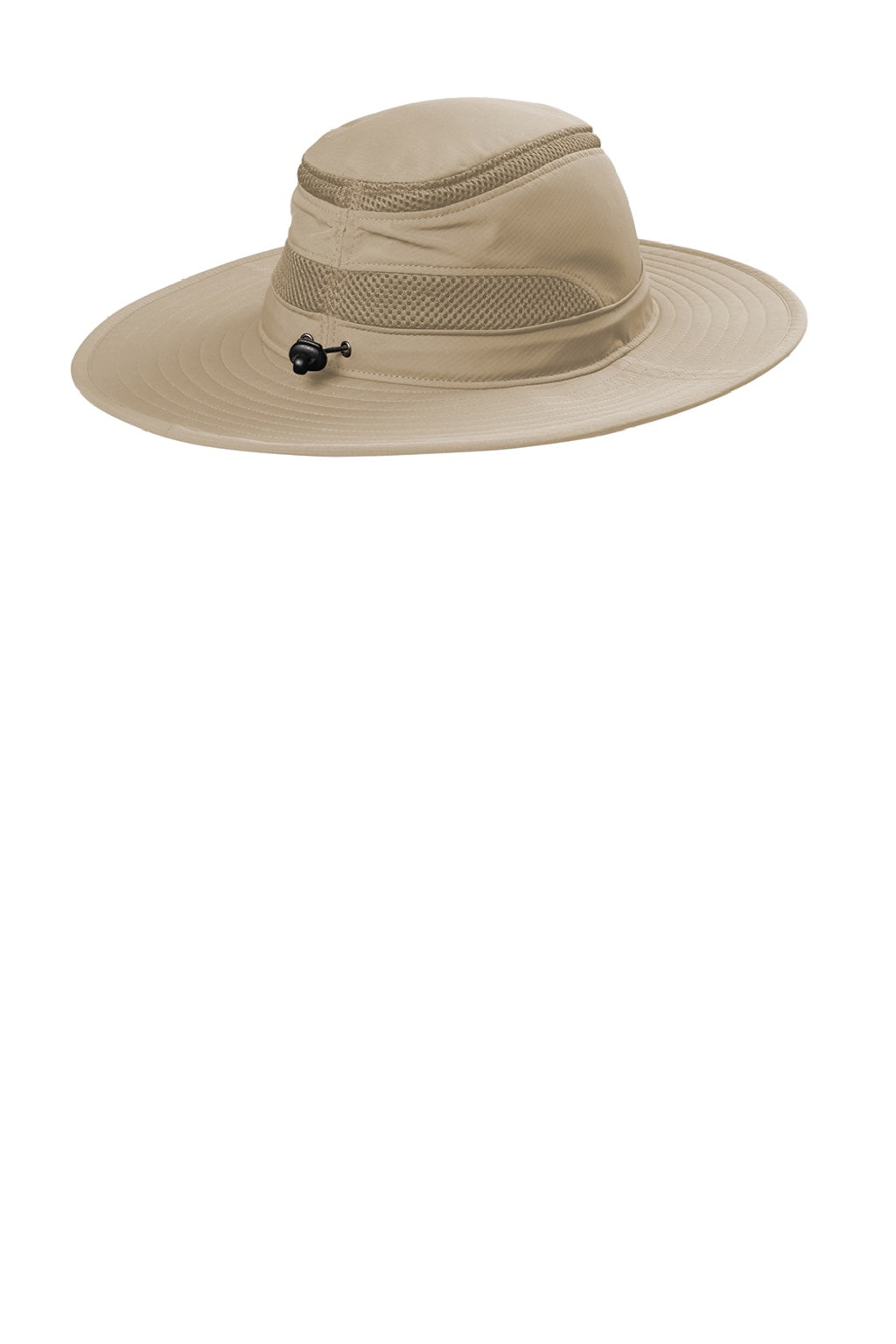 Port Authority Hats C947 Mens Moisture Wicking Ventilated Wide Brim Hat Stone Flat Back