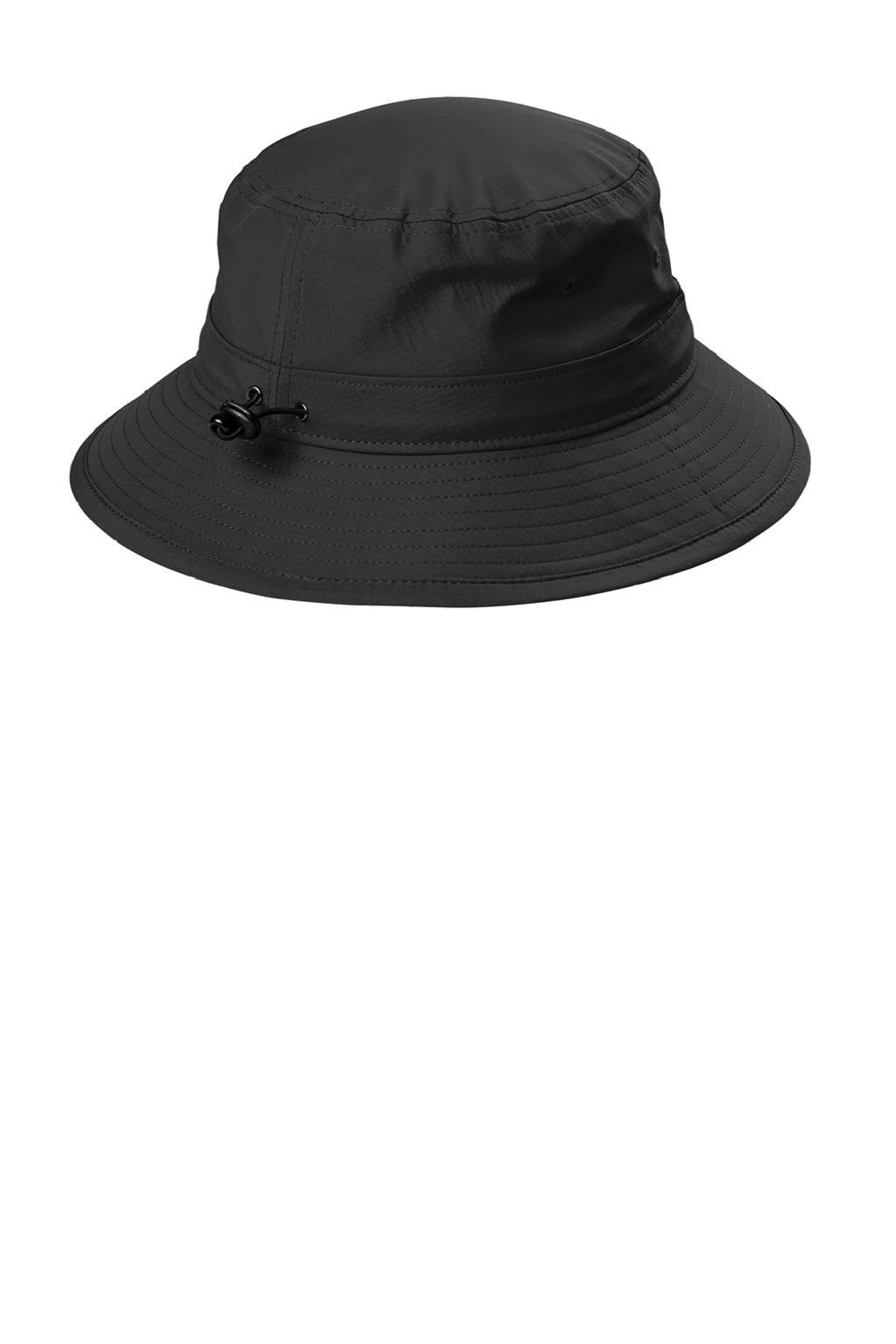Port Authority Hats C948 Mens Moisture Wicking Bucket Hat Black Flat Back