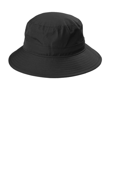 Port Authority Hats C948 Mens Moisture Wicking Bucket Hat Black Flat Front